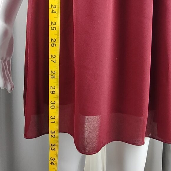 Newbury Kustom Burgundy Gameday Lined Dress With White Lace Straps Size Small - Picture 6 of 9
